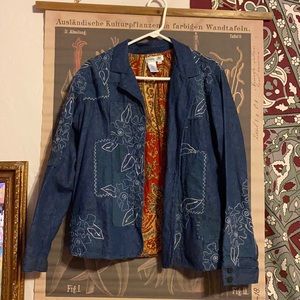 Patched Denim Blazer